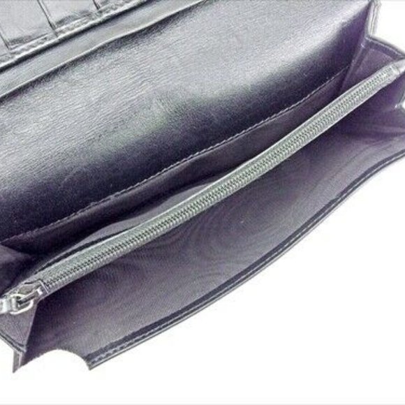 Gucci Long Wallet Sherry Line Black leather Woman unisex Authentic Used T8826 - Picture 10 of 10